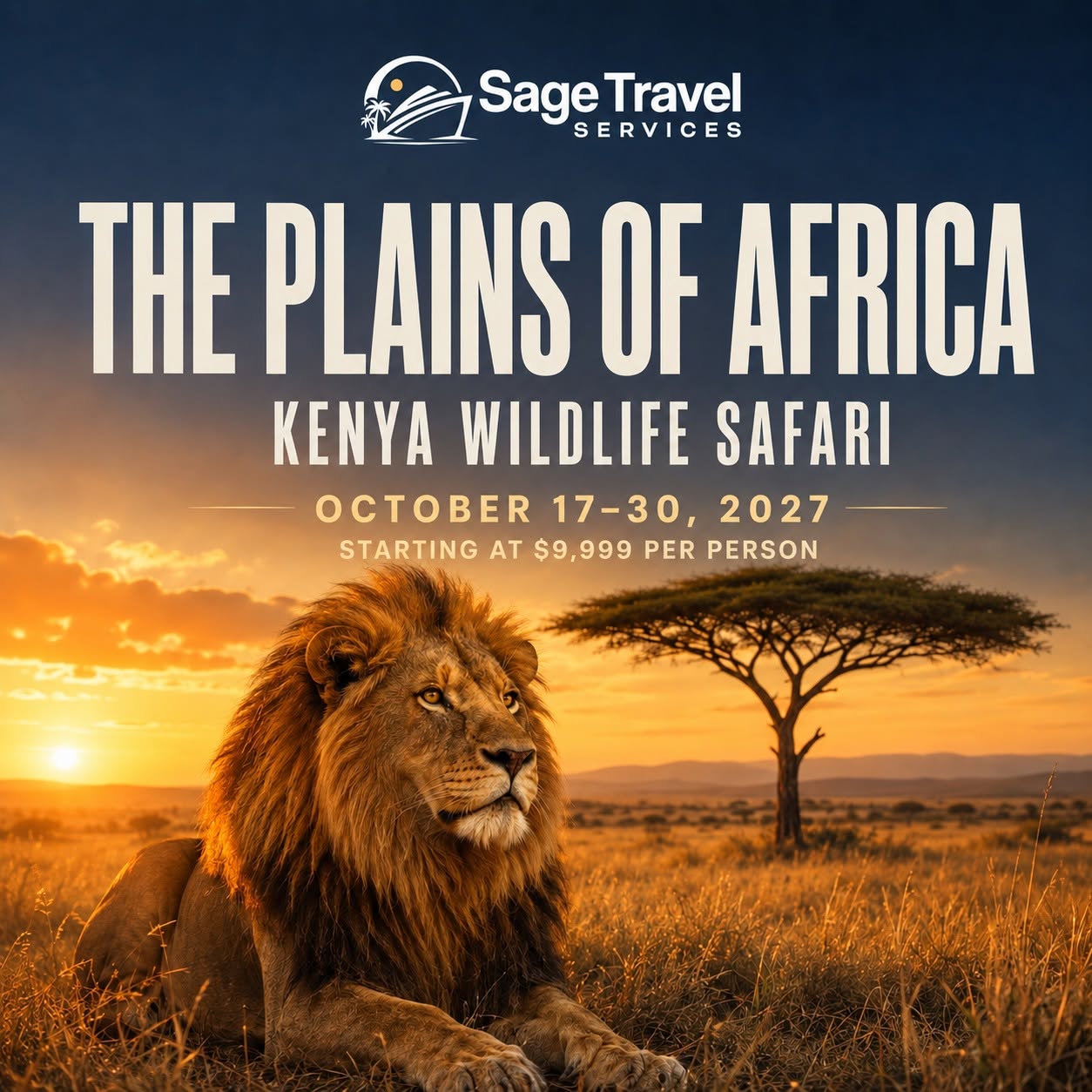 The Plains of Africa — Kenya Wildlife Safari, October 17–30, 2027, starting at $9,999 per person
